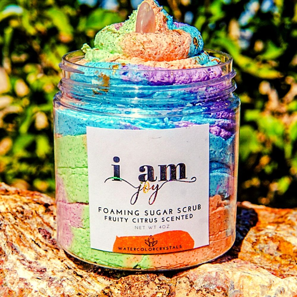 Watercolor Crystals I am Joy Foaming fruity citrus multicolored Sugar Scrub 