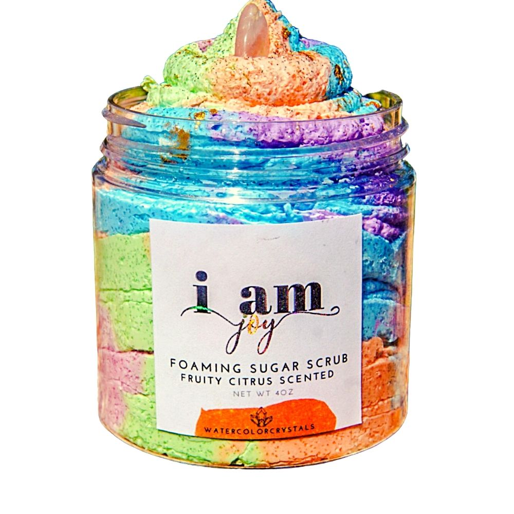 Watercolor Crystals I am Joy Foaming fruity citrus Sugar Scrub 