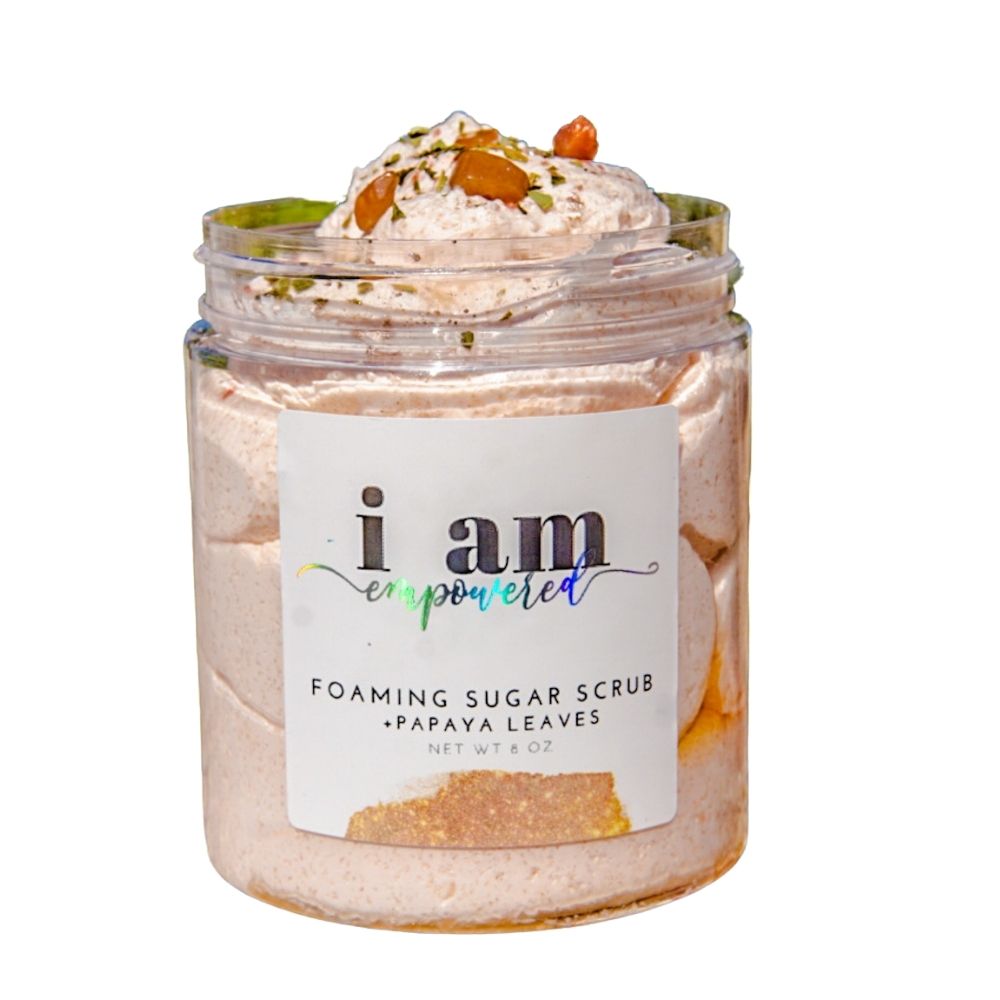 Watercolor crystals papaya leaves body scrub I am empowered 